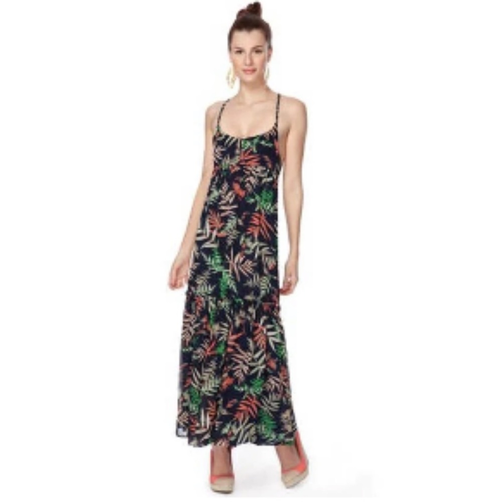 THE WEBSTER MIAMI AT TARGET Cross-Back Palm Print Maxi Dress 10